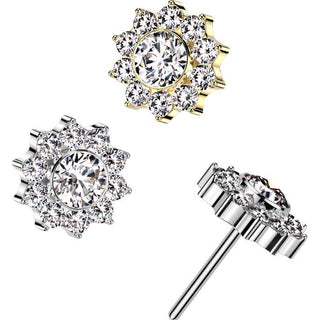 Titanio Superiore fiore zirconi Push-In