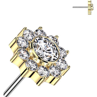 Titanio Superiore fiore zirconi Push-In