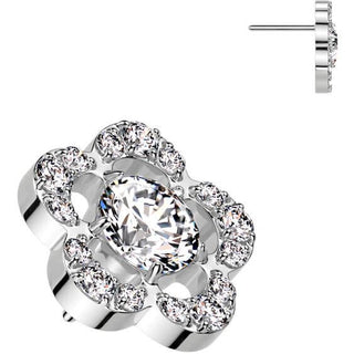 Titanio Superiore fiore zirconi Push-In