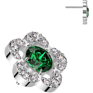 Titanio Superiore fiore zirconi Push-In