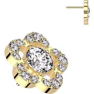 Titanio Superiore fiore zirconi Push-In