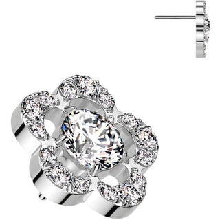 Titanio Superiore fiore zirconi Push-In