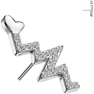 Titanio Superiore batito di cuore zirconi Push-In