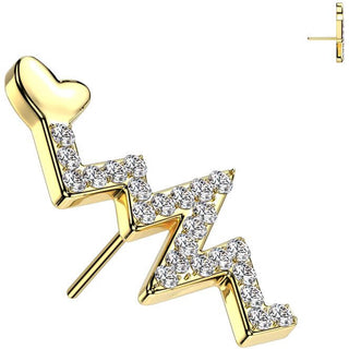 Titanio Superiore batito di cuore zirconi Push-In