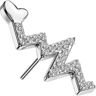 Titanio Superiore batito di cuore zirconi Push-In