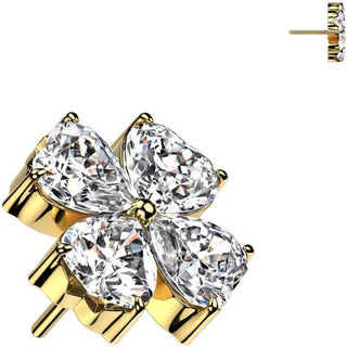 Titanio Superiore fiore croce zirconi Push-In