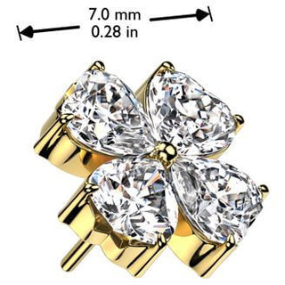 Titanio Superiore fiore croce zirconi Push-In