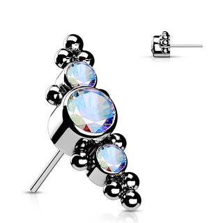 Titanium top 3 zirconias with balls Push-In