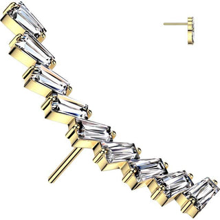 Titanio Superiore zirconi taglio baguette Push-In