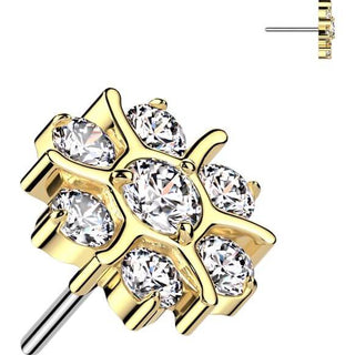 Titanio Fiore zirconi Push-In