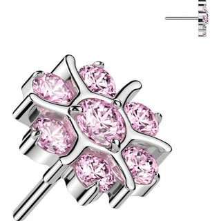 Titanio Fiore zirconi Push-In