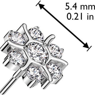 Titanio Fiore zirconi Push-In