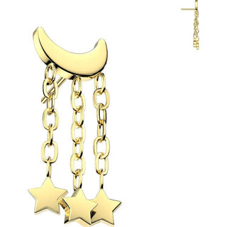 Titanio Pendente Luna cerscente stelle Push-In