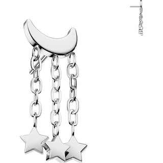 Titanio Pendente Luna cerscente stelle Push-In