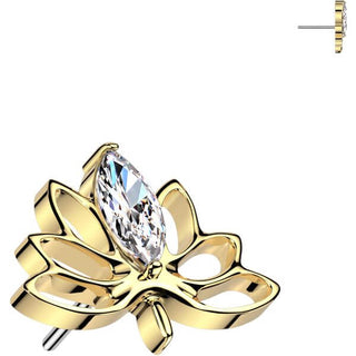 Titanio Superiore fiore di loto zircone Push-In