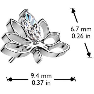Titanio Superiore fiore di loto zircone Push-In