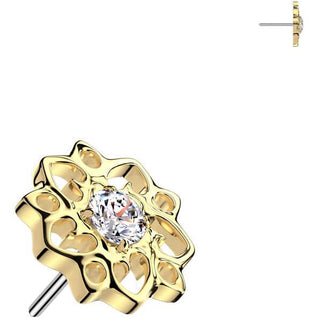 Titanio Superiore fiore zircone Push-In
