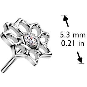 Titanio Superiore fiore di loto zircone Push-In