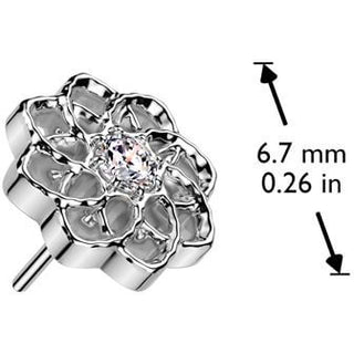 Titanio Superiore fiore zircone Push-In