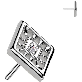 Titanio Superiore taglio diamante zircone Push-In