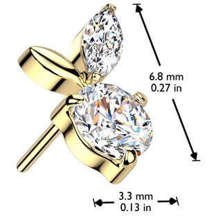 Titanio superiore foglie zircone Push-In