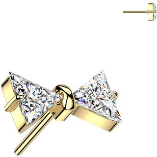 Titanio superiore papillon zircone Push-In