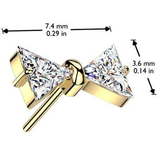 Titanio superiore papillon zircone Push-In