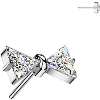 Titanio superiore papillon zircone Push-In