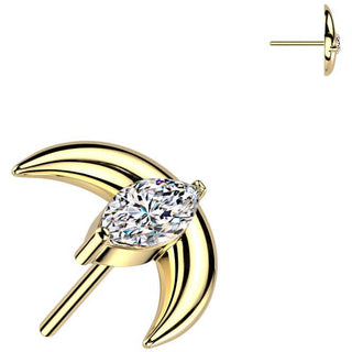 Titanio superiore luna crescente zircone Push-In