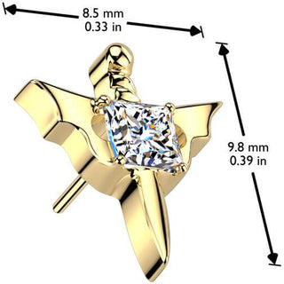 Titanio superiore pugnale ala di pipistrello zircone Push-In