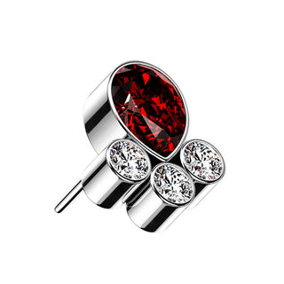 Titanium Top Drop 4 Zirconia Silver Push-In