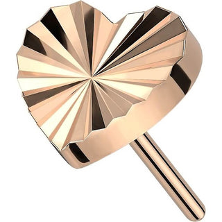 Titanium Top Heart Diamond Cut Push-In
