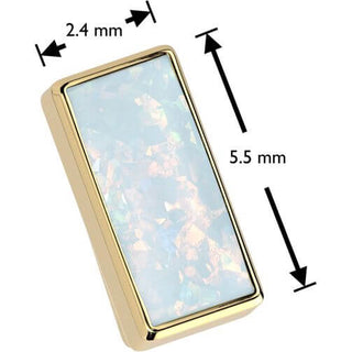 Titanio rettangolare incastonatura opale Push-In