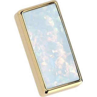 Titanio rettangolare incastonatura opale Push-In