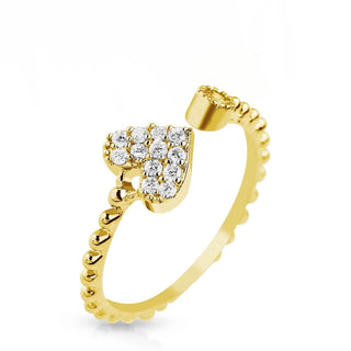 Regolabile Oro con cuore di zirconi