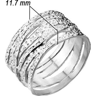 wide criss cross hammered ring