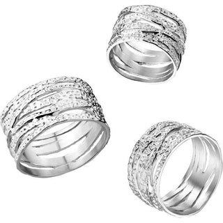 wide criss cross hammered ring