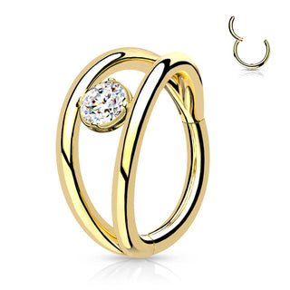 Ring Ball Zirconia Silver Clicker