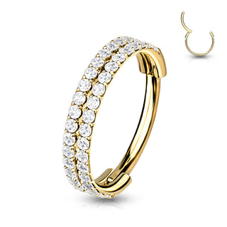 Ring Double Line Zirconia Clicker