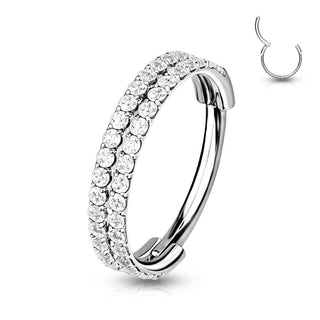 Ring Double Line Zirconia Clicker