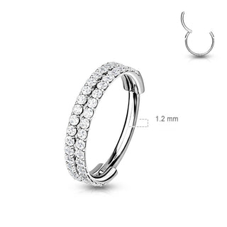Ring Double Line Zirconia Clicker
