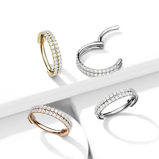Ring Double Line Zirconia Clicker