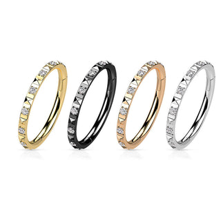 Ring Pyramid Cut Zirconia Clicker