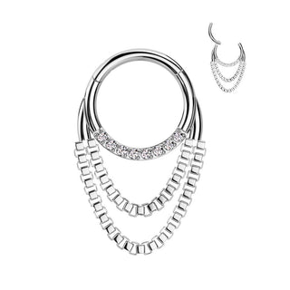 Ring Chains dangle Zirconia Clicker