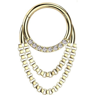 Ring Chains dangle Zirconia Clicker