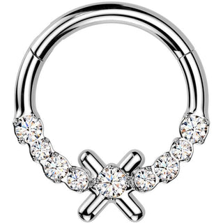 Anello Piercing X zircone Segment