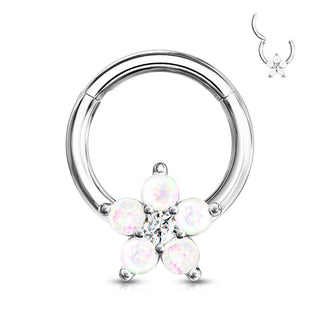 Anello Piercing Fiore di opali Clicker