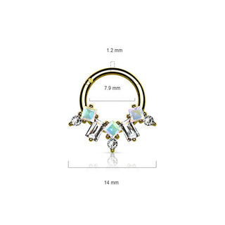 Anello Piercing Zirconi Clicker
