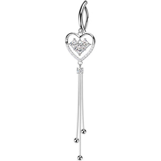 Belly Button Piercing heart dangle zirconia Clicker