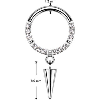 Titanium Ring zirconia spike dangle Segment